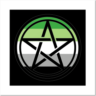 Large Print Pentacle LGBT Flag Aromantic Posters and Art